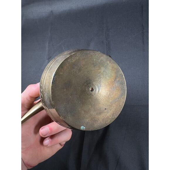 8" ANTIQUE ISLAMIC ORIENTAL BRASS BRONZE JUG PITCHER IBRIK TEAPOT MIDDLE EAST - Picture 9 of 12